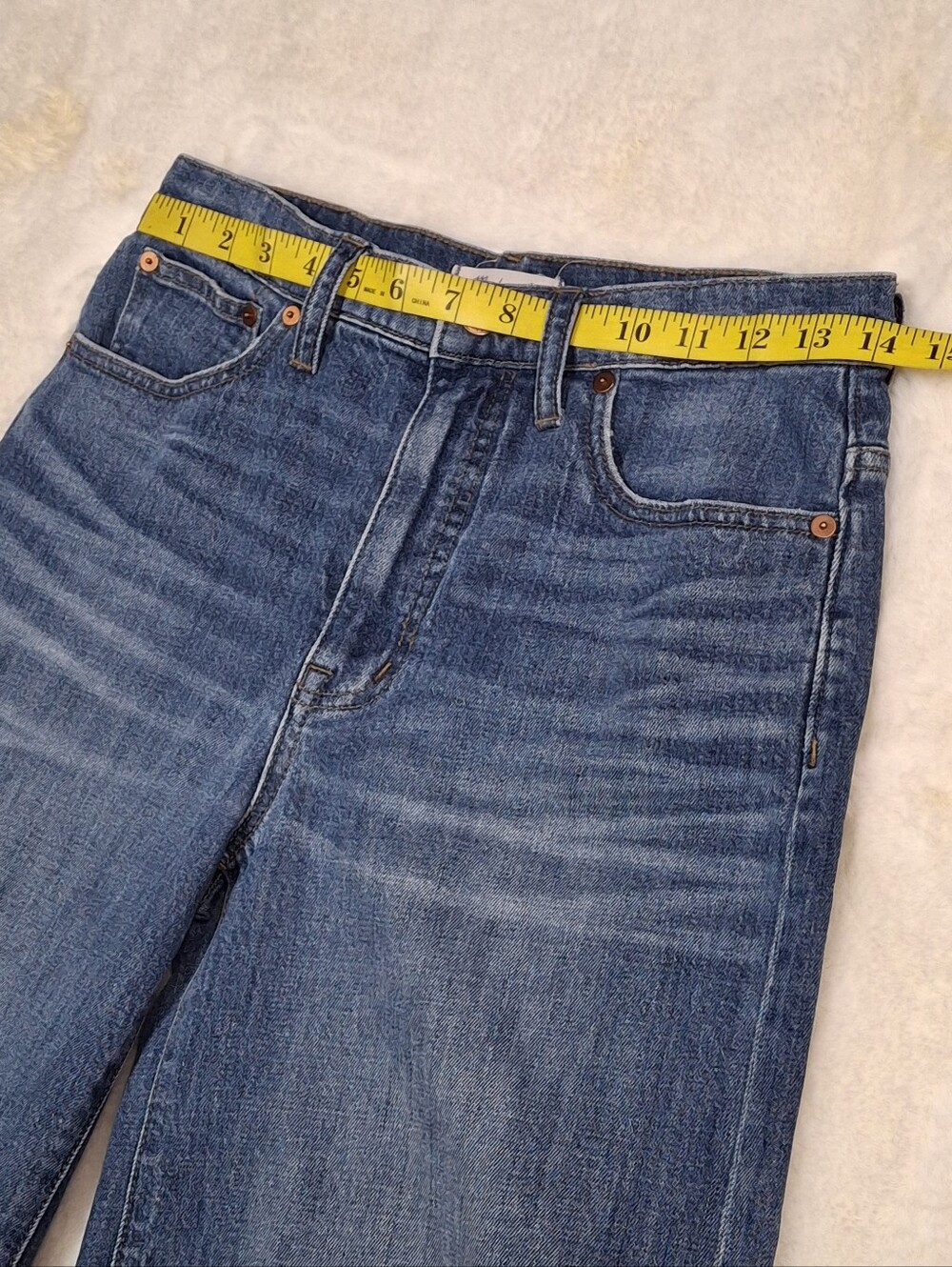 Madewell G7204 Bainbridge Wide-Leg Crop Blue Denim Jeans   Women Size 27 - Picture 9 of 16